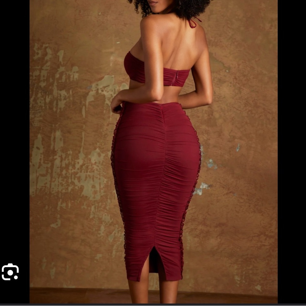 OH POLLY WINE COLOR DRESS